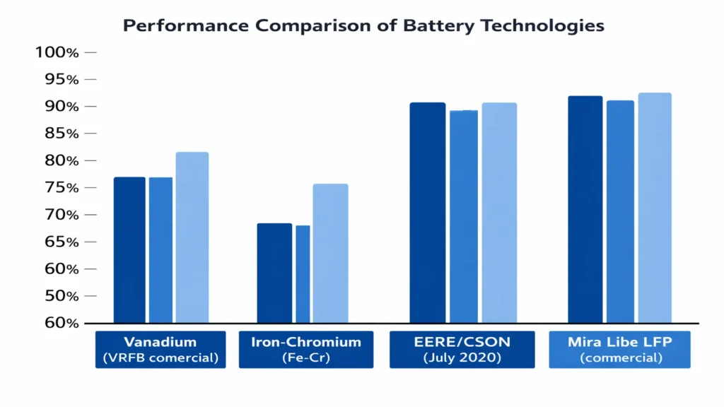 Comparación tecnológica de baterías. Fuente: ACS Energy & Fuels.