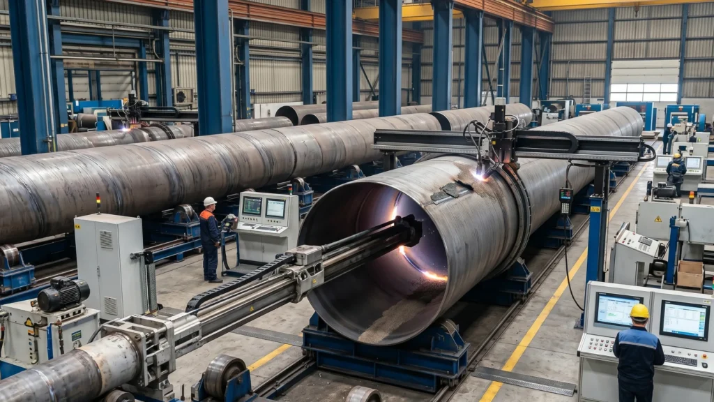 Fabricación de tuberías LSAW y SSAW mediante soldadura SAW