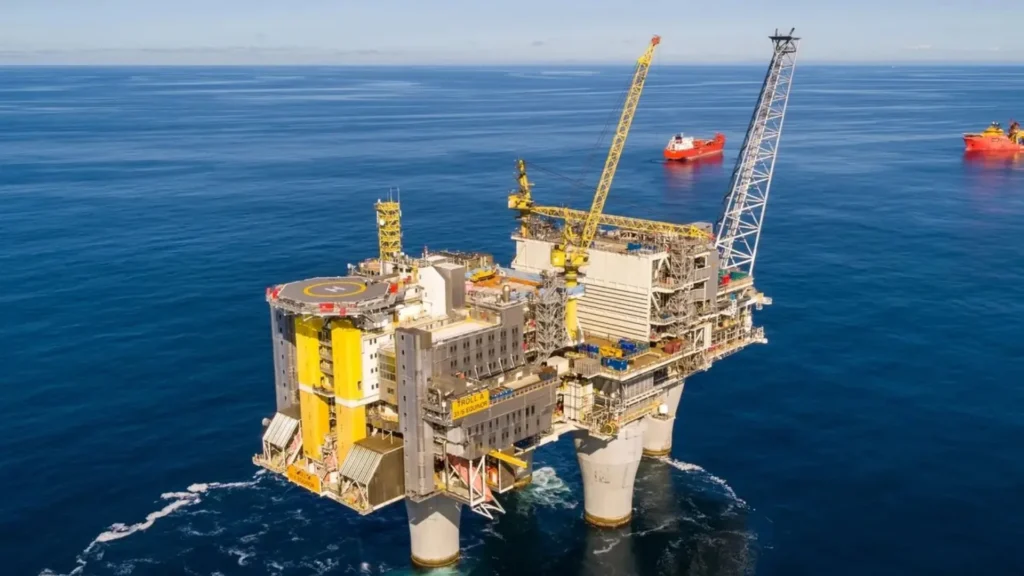 TWIN project at the Troll field: Equinor’s Troll A platform in the North Sea, which will support increased natural gas production for Europe.