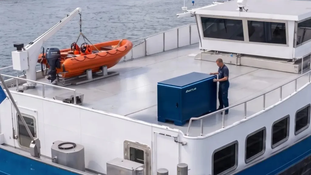 WEstack marine batteries installed on an inland vessel to improve energy efficiency and reduce emissions.