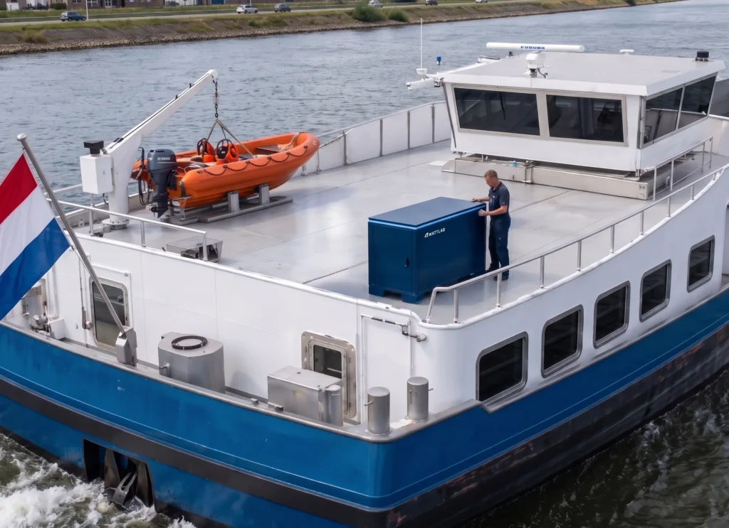 Bater&iacute;as marinas WEstack instaladas en una embarcaci&oacute;n de navegaci&oacute;n interior para mejorar la eficiencia energ&eacute;tica y reducir emisiones.