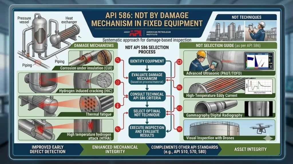 API 586 Procedures for the Inspection of Fixed Equipment.