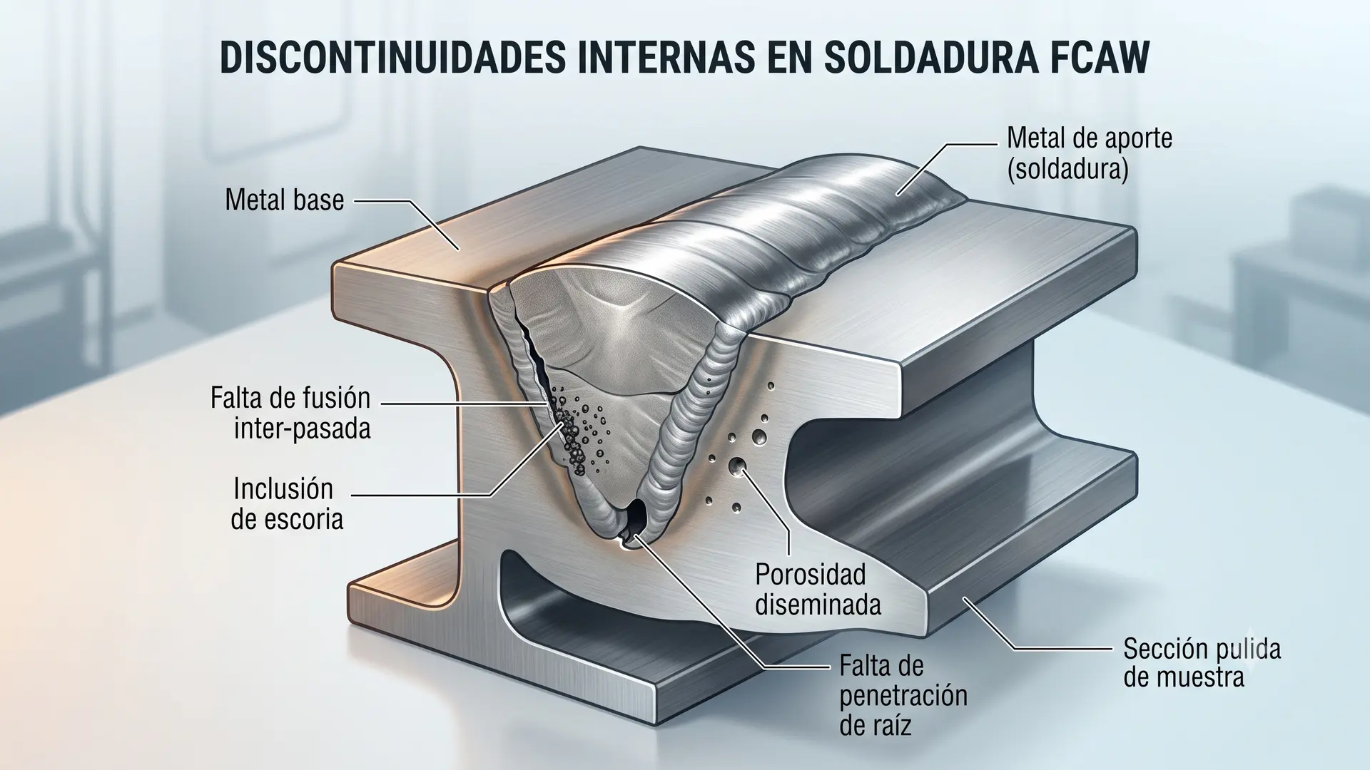 Discontinuidades en Soldadura por arco con núcleo fundente
