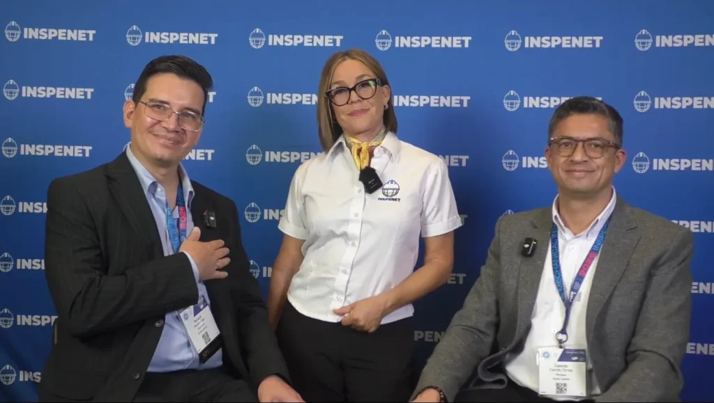 Penspen representatives during an interview at the API Summit 2026 regarding probabilistic analysis for pipeline integrity.
