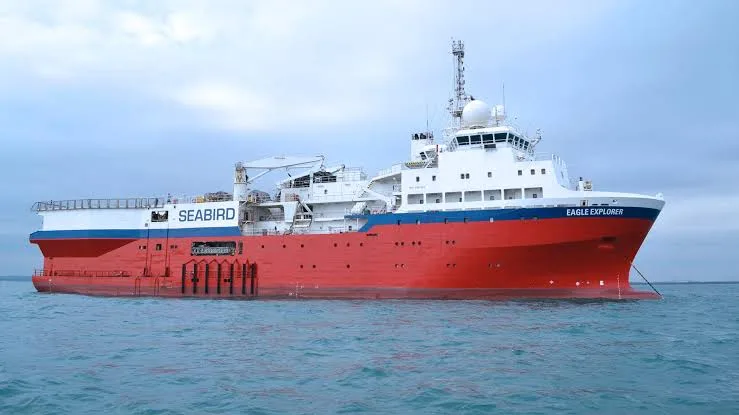 Buque Eagle Explorer de SeaBird Exploration durante una operación de exploración sísmica en alta mar.