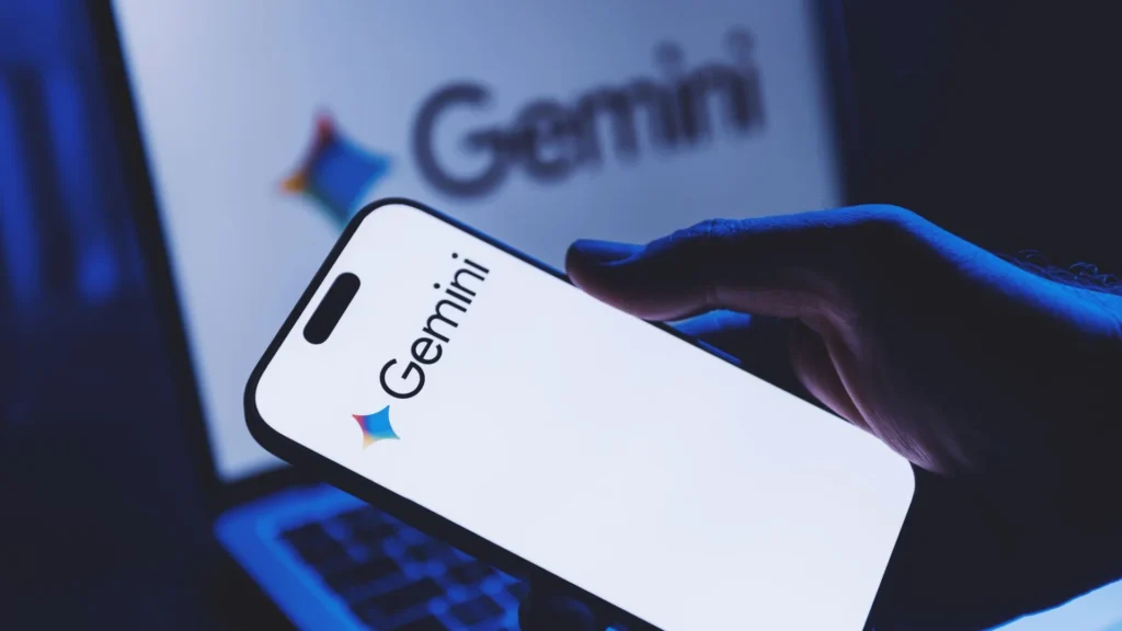 Google's Gemini Enterprise shown on a mobile phone.