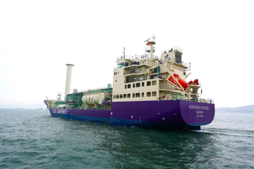 Northern Purpose, Northern Lights' CO₂ transport vessel, sailing after completing its delivery.