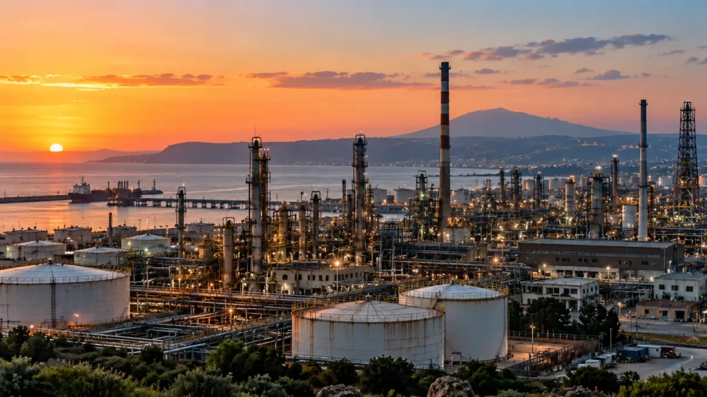 ISAB refinery in Sicily during its modernization process by Ludoil.