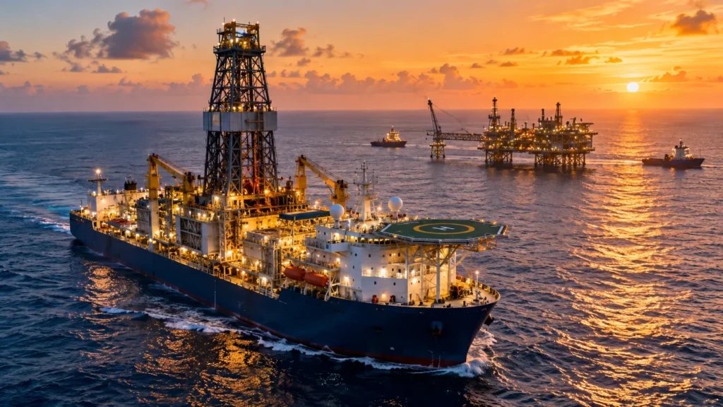 Tullow Oil prepara perforación offshore en Ghana con un drillship en aguas profundas.