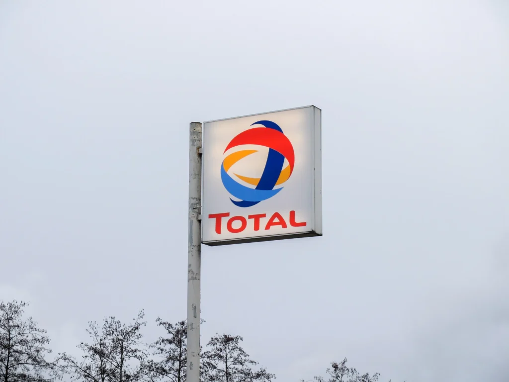 TotalEnergies logo on an outdoor sign.